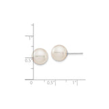 14k White Gold Pearl Stud Earrings, Classic Minimalist Bridal Jewelry for Women