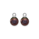 14k White Gold Hoop Earrings with Interchangeable Pearl Drops, Twisted Rope Design