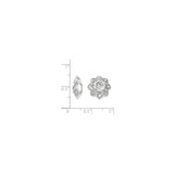 14k White Gold Diamond Earring Jackets, Floral Layered Petal Design Enhancers