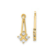 14k Yellow Gold Diamond Cross Pendant with Floral Dangle Design for Women