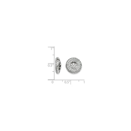 14k White Gold Sunburst Pendant with Diamond Accents, Round Open Circle Design