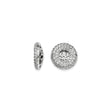 14k White Gold Sunburst Pendant with Diamond Accents, Round Open Circle Design