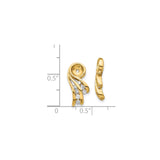 14k Yellow Gold Earring Jackets with Diamond Accents, Flowing Swirl Design for Stud Earrings