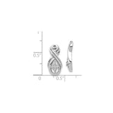 14k White Gold Infinity Pendant with Cluster Round Cut Diamonds in Marquise Design