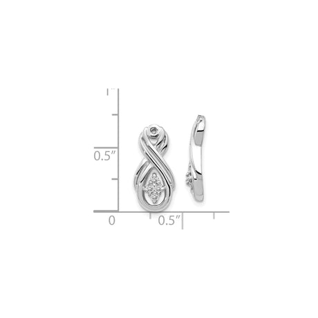 14k White Gold Infinity Pendant with Cluster Round Cut Diamonds in Marquise Design