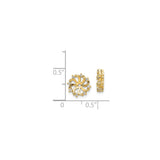 14k Yellow Gold Earring Jackets with Diamond Accents, Floral Swirl Openwork Design