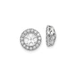 14k White Gold Earring Jackets with Diamond, Floral Cutout and Vintage Filigree Halo Design