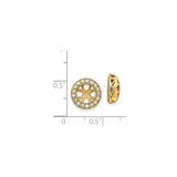 14k Yellow Gold Earring Jackets with Diamond Accents, Floral Cutout Filigree Design, Vintage Style