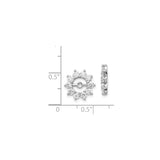 14k White Gold Diamond Earring Jackets, Floral Halo Starburst Enhancers for Stud Earrings
