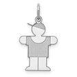 14k White Gold Boy Charm Pendant with Cap, Minimalist Family Jewelry for Women