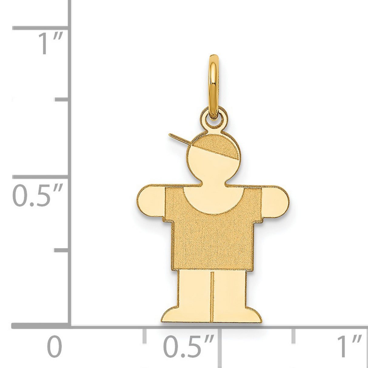 14k Yellow Gold Boy Pendant Charm, Stylized Boy with Cap, Family Love Symbol Jewelry