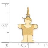 14k Yellow Gold Boy Pendant Charm, Stylized Boy with Cap, Family Love Symbol Jewelry