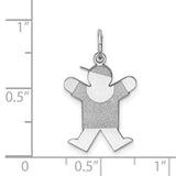14k White Gold Boy Charm Pendant with Cap, Minimalist Family Symbol Design