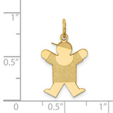 14k Yellow Gold Boy Charm Pendant with Cap and T-Shirt Design
