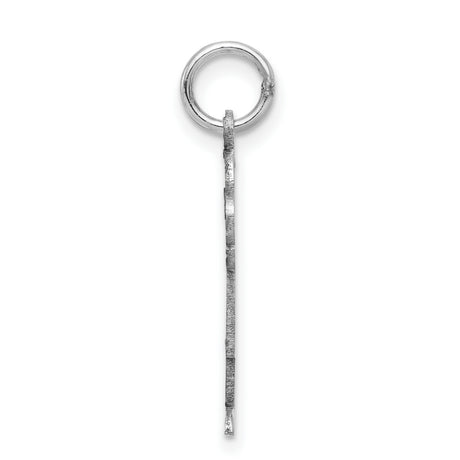 14k White Gold Boy Charm Pendant with Cap and Raised Arms, Polished and Textured