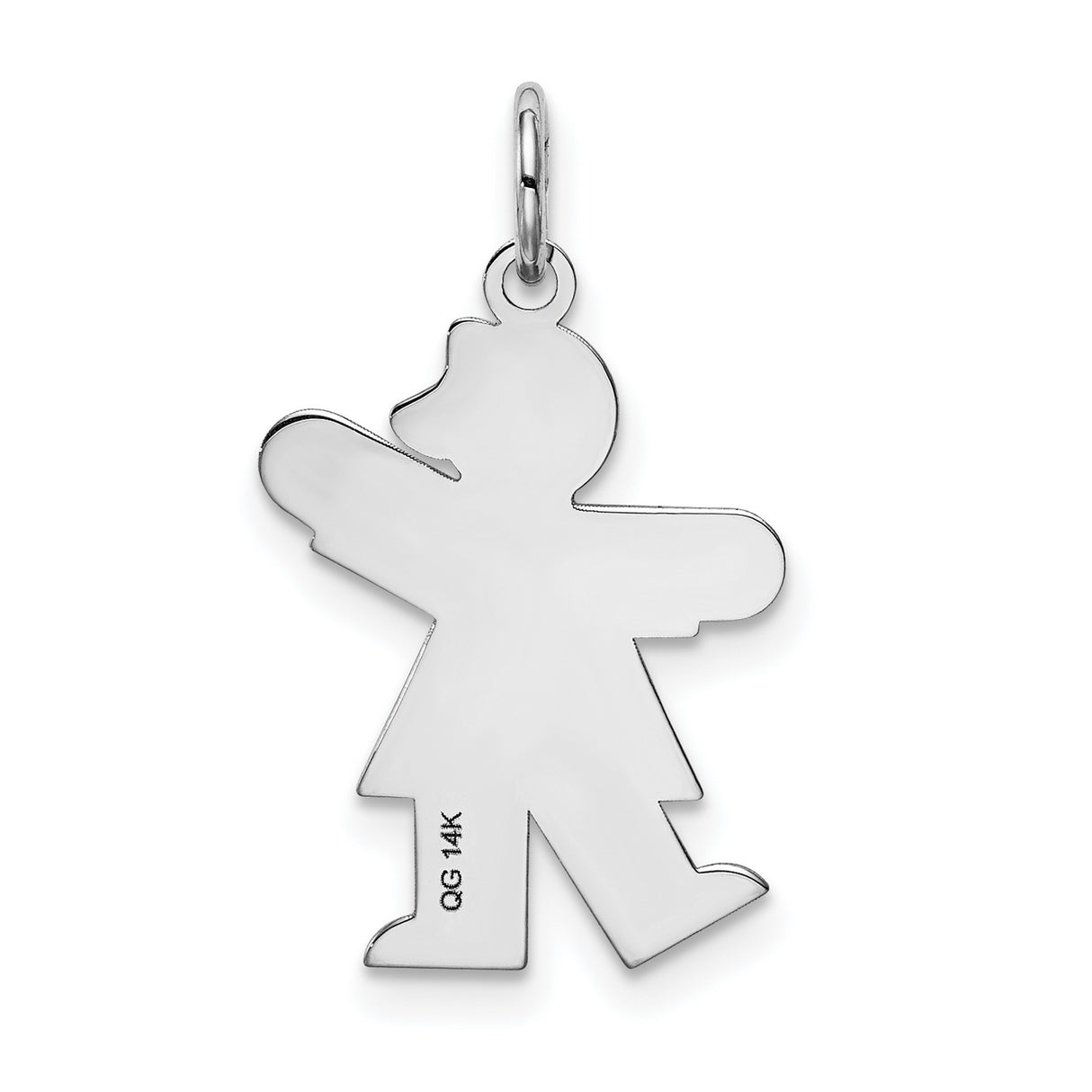 Kid Charm Pendant in Real 14k White Gold