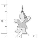 Kid Charm Pendant in Real 14k White Gold