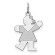 Kid Charm Pendant in Real 14k White Gold