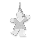 Kid Charm Pendant in Real 14k White Gold