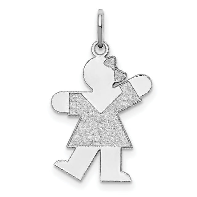 Kid Charm Pendant in Real 14k White Gold