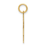 14k Yellow Gold Girl Charm Pendant with Stylized Dress and Bow, Minimalist Family Jewelry