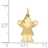 14k Yellow Gold Girl Silhouette Charm Pendant, Sentimental Family Keepsake for Women or Moms