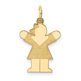 14k Yellow Gold Girl Silhouette Charm Pendant, Sentimental Family Keepsake for Women or Moms