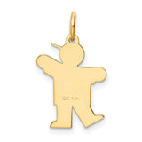 14k Yellow Gold Boy Pendant with Cap, New Mom or Grandma Baby Arrival Charm
