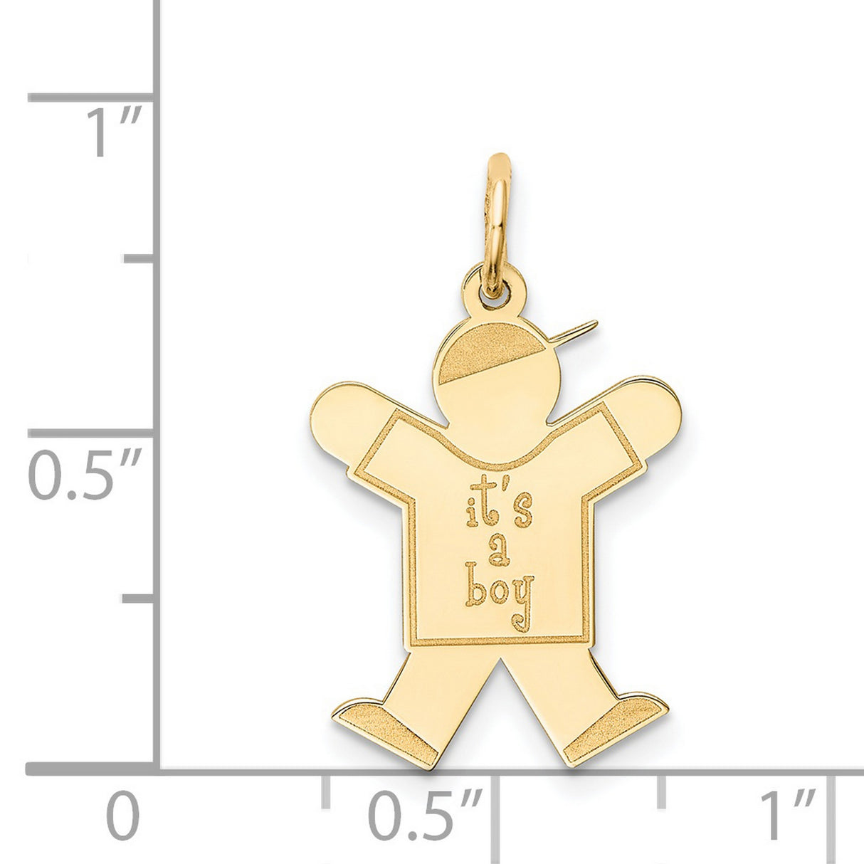 Kid Charm Pendant in Real 14k Yellow Gold