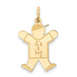 Kid Charm Pendant in Real 14k Yellow Gold