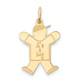 Kid Charm Pendant in Real 14k Yellow Gold