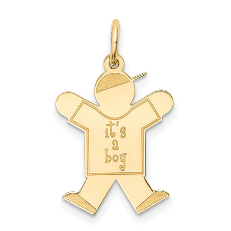 Kid Charm Pendant in Real 14k Yellow Gold