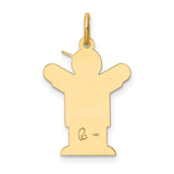 14k Yellow Gold Boy Pendant with Its a Boy Message, Baby Keepsake Charm for Mom or Grandmother