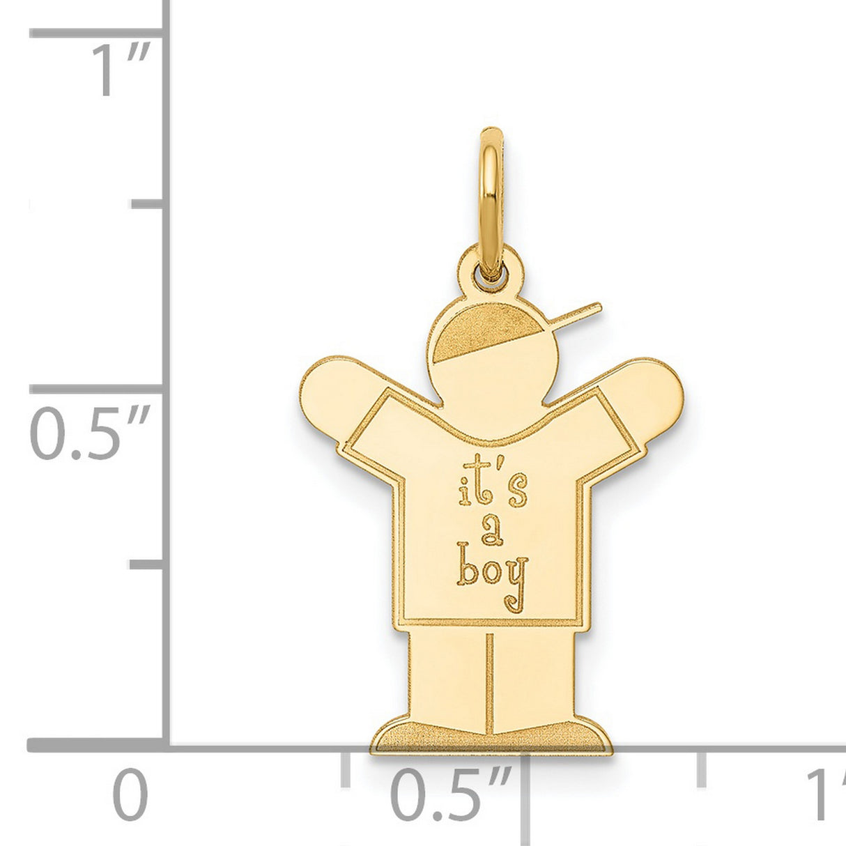 14k Yellow Gold Boy Pendant with Its a Boy Message, Baby Keepsake Charm for Mom or Grandmother
