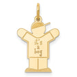 14k Yellow Gold Boy Pendant with Its a Boy Message, Baby Keepsake Charm for Mom or Grandmother