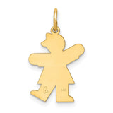 Kid Charm Pendant in Real 14k Yellow Gold