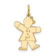 Kid Charm Pendant in Real 14k Yellow Gold