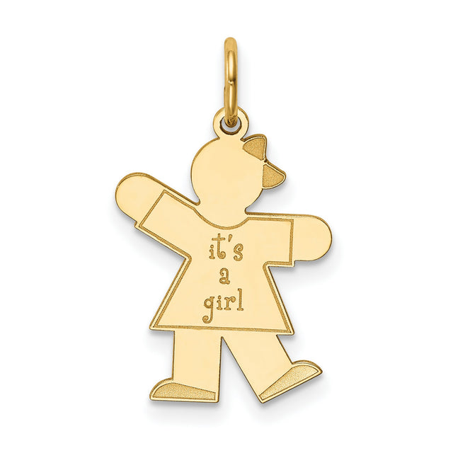 Kid Charm Pendant in Real 14k Yellow Gold