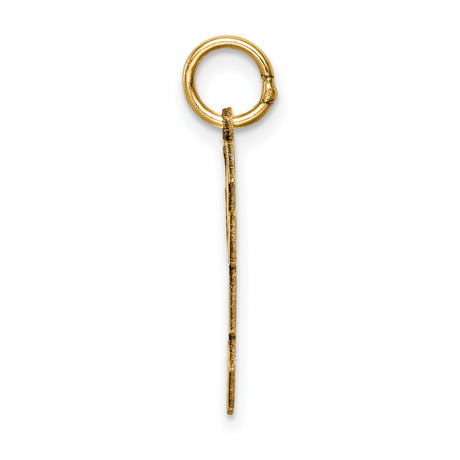 14k Yellow Gold Girl Pendant with Pigtails Dress Silhouette, Sentimental Family Charm