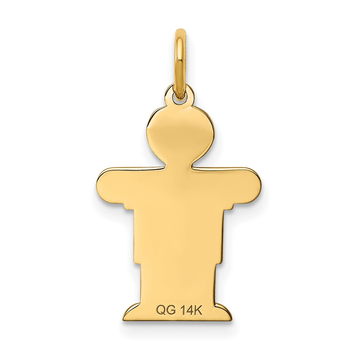 14k Yellow Gold Boy Shaped Pendant, Simple Figure with Short Hair, Sentimental Family Charm