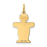 14k Yellow Gold Boy Shaped Pendant, Simple Figure with Short Hair, Sentimental Family Charm