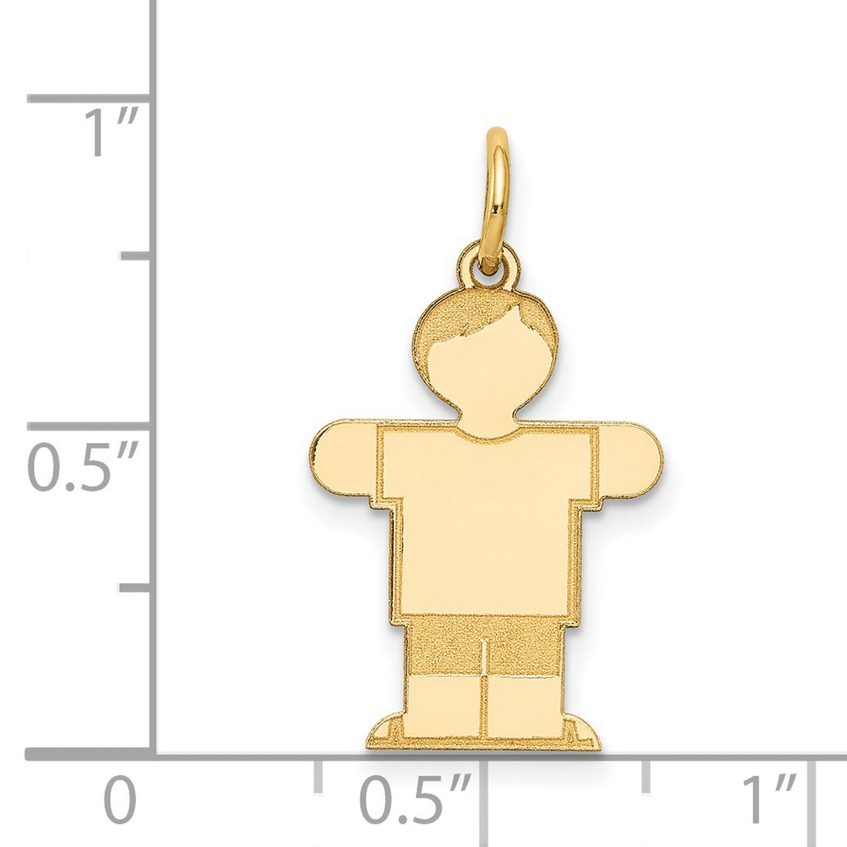 14k Yellow Gold Boy Shaped Pendant, Simple Figure with Short Hair, Sentimental Family Charm
