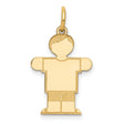 14k Yellow Gold Boy Shaped Pendant, Simple Figure with Short Hair, Sentimental Family Charm