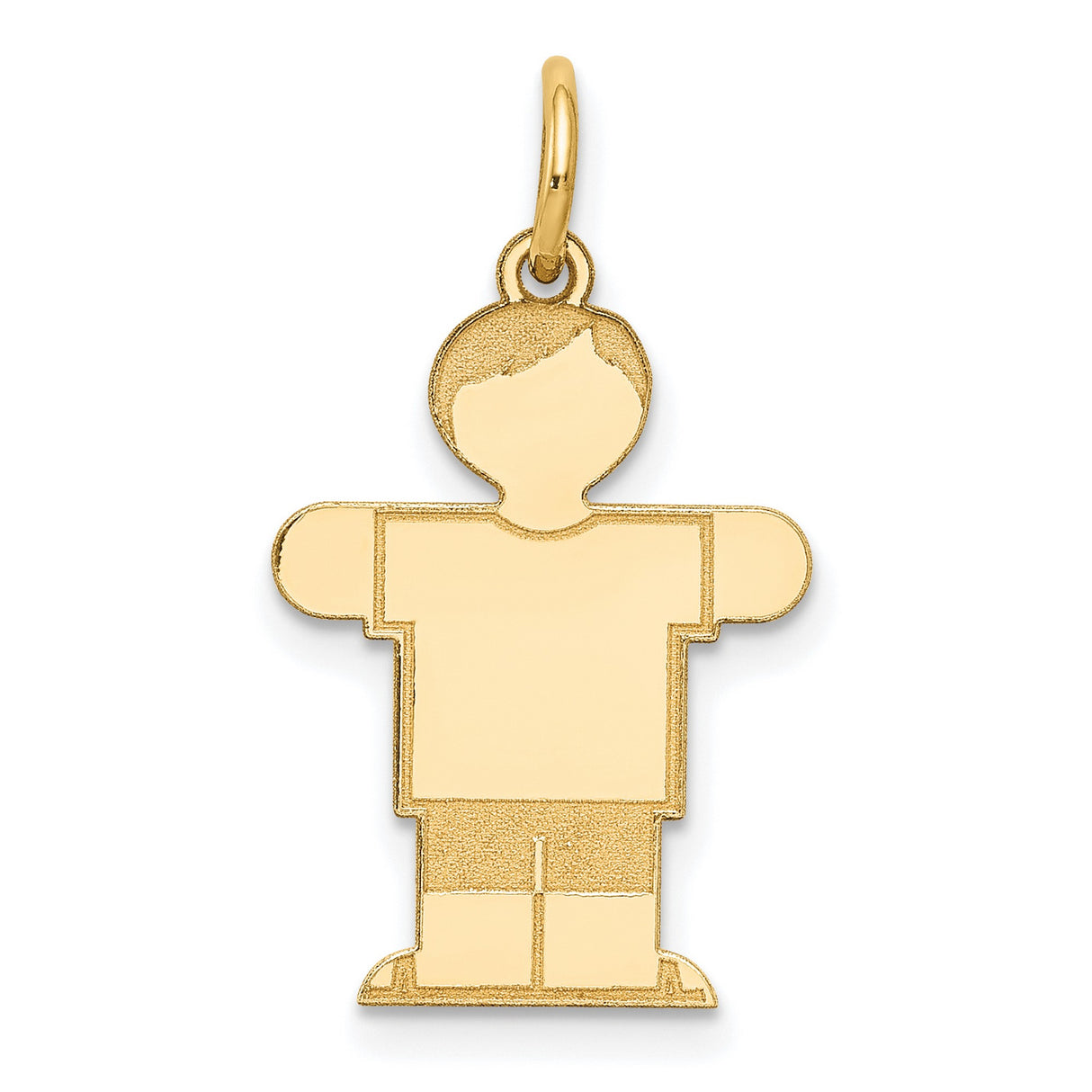 14k Yellow Gold Boy Shaped Pendant, Simple Figure with Short Hair, Sentimental Family Charm