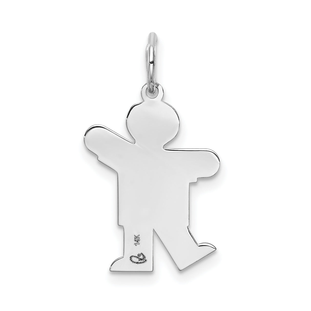 Kid Charm Pendant in Real 14k White Gold