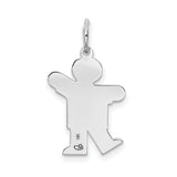 Kid Charm Pendant in Real 14k White Gold
