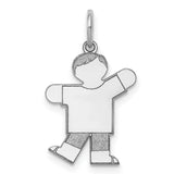 Kid Charm Pendant in Real 14k White Gold
