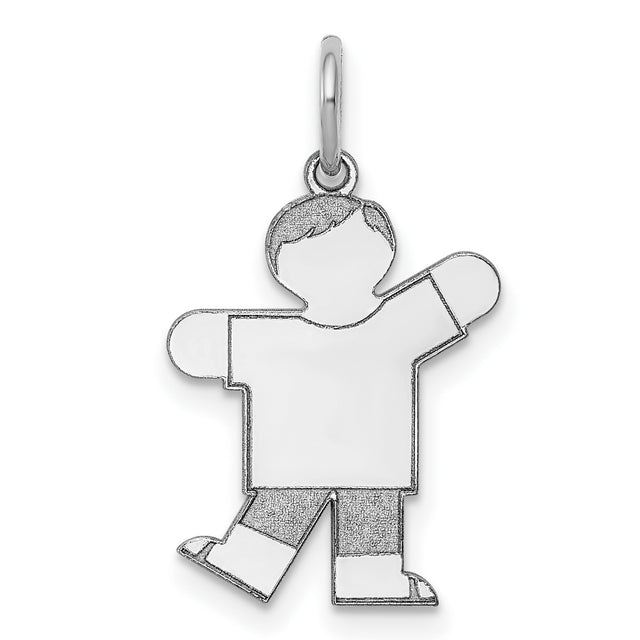 Kid Charm Pendant in Real 14k White Gold