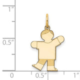 14k Yellow Gold Boy Charm Pendant, Simple Silhouette Family Jewelry for Mothers
