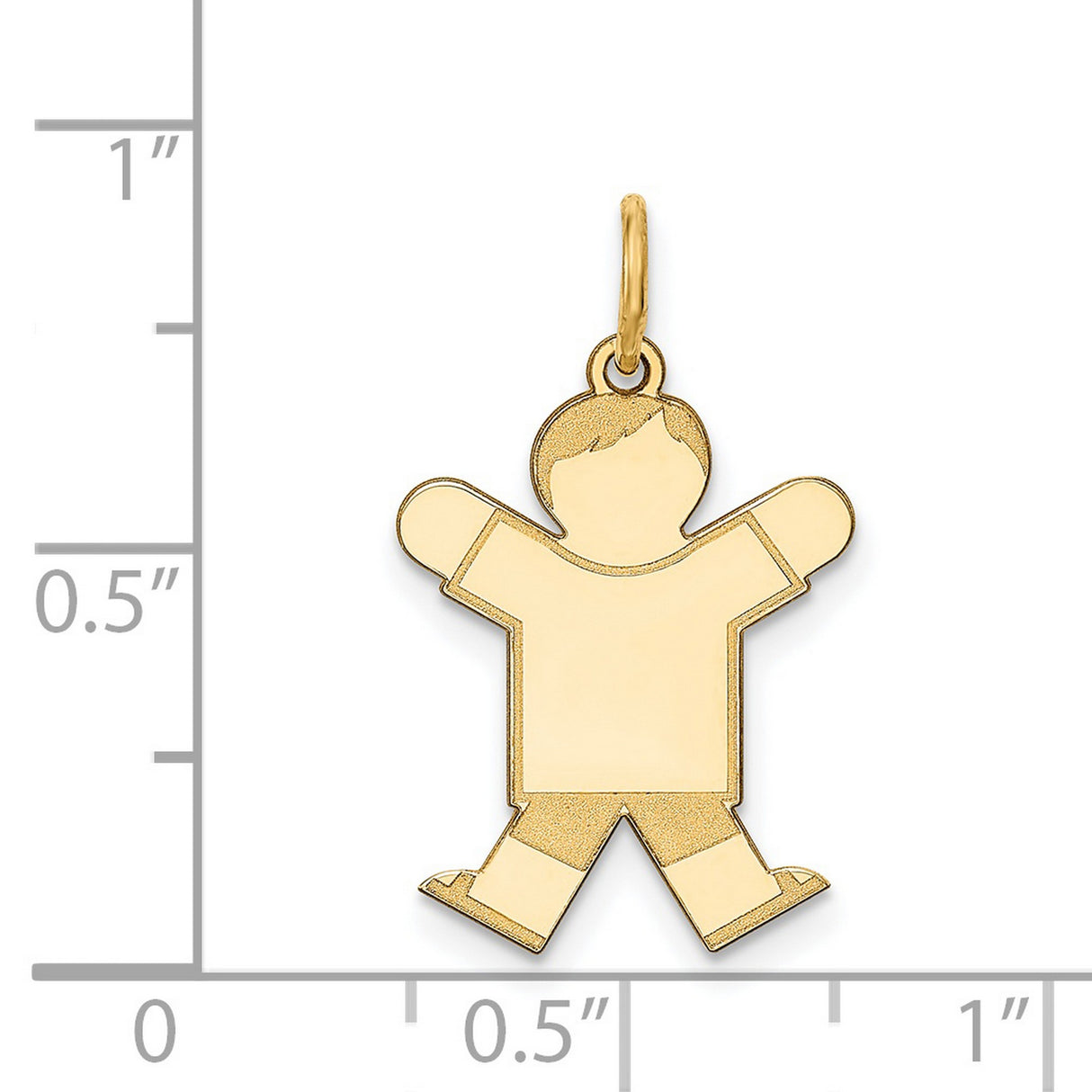 14k Yellow Gold Boy Silhouette Pendant Charm, Minimalist Family Keepsake Jewelry
